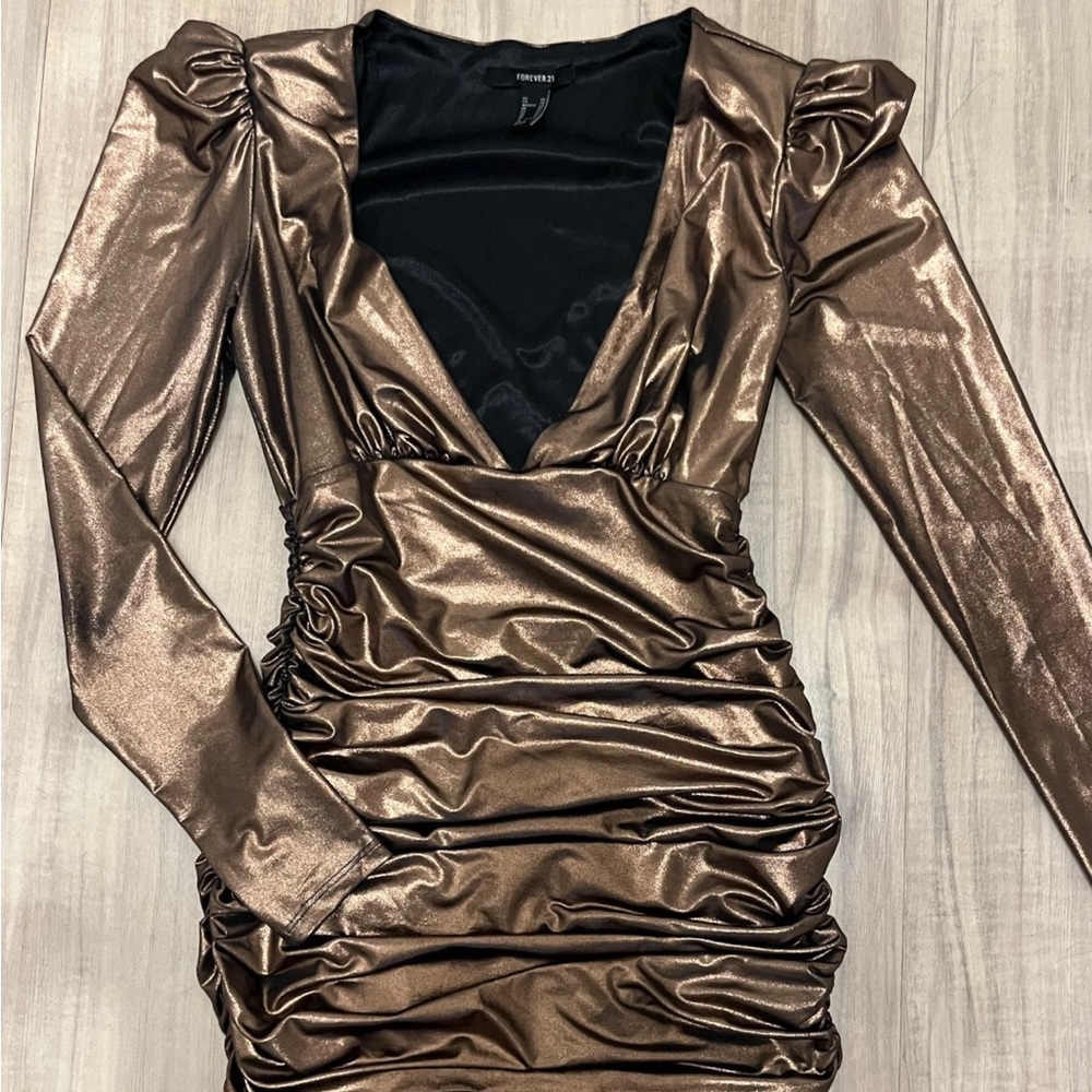 Xs gold metallic mini dress